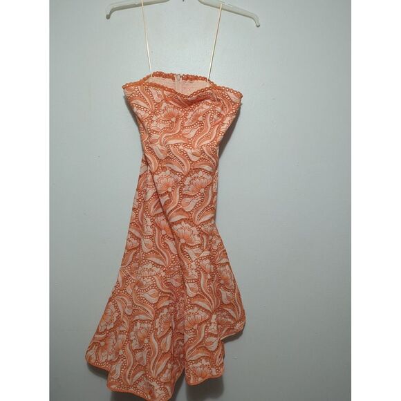 Anthropologie Dresses & Skirts - NWT Anthropologie Womens Midi Floral Embroidery Bodycon Dress Orange Size 8